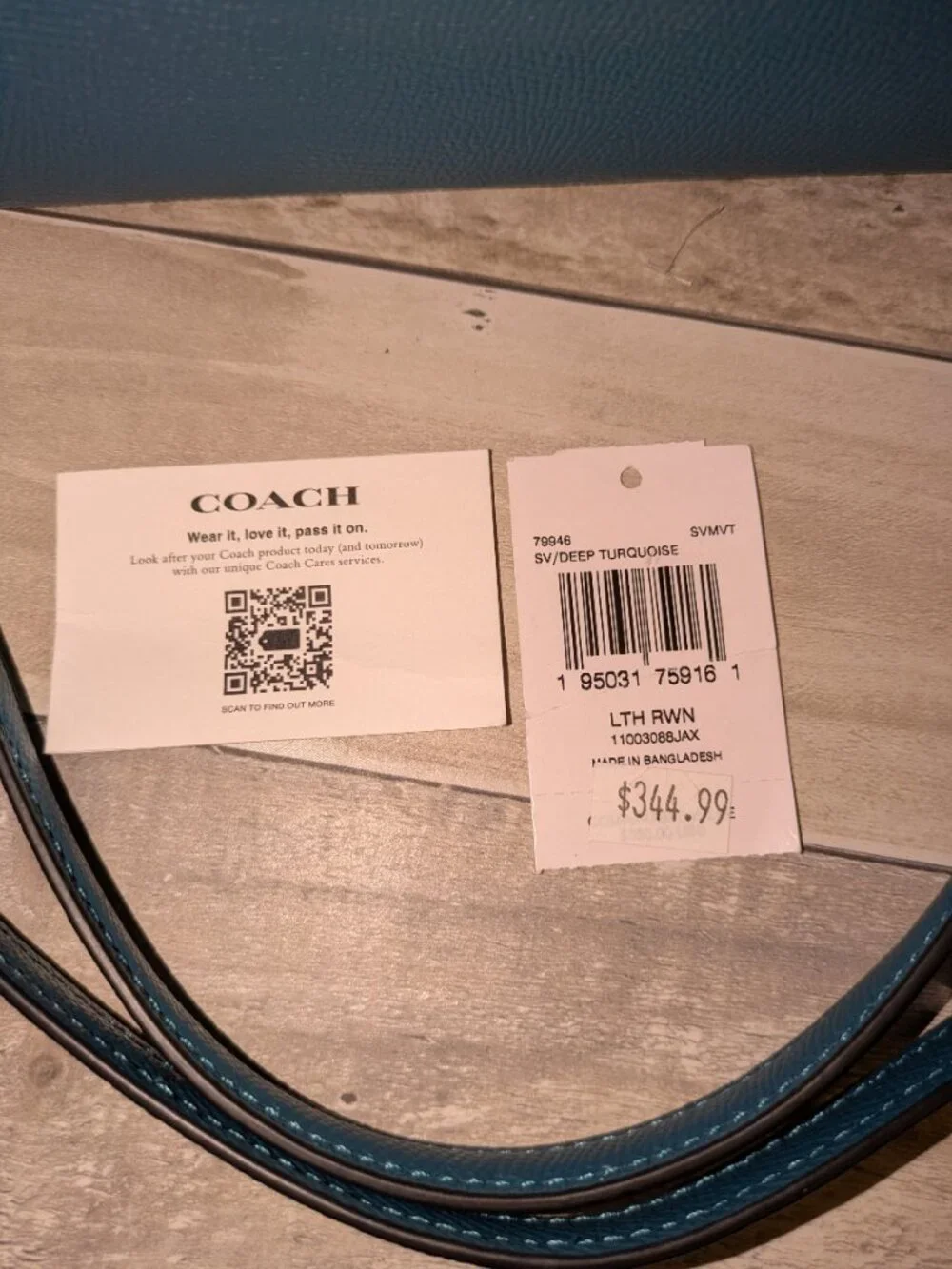 Coach Rowan Satchel Deep Turquoise LIKE NEW - Picture 5 of 12